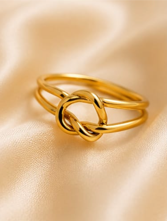Golden Knot Ring