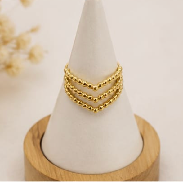 Minimalist Gold Bubble Band Open Ring