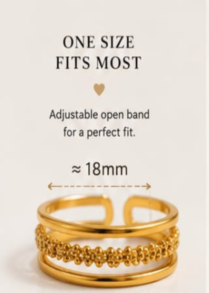 Elegant Gold Daisy Band Ring