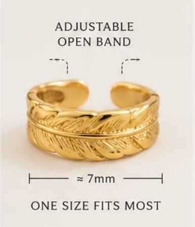 Nature-Inspired Gold Feather Ring