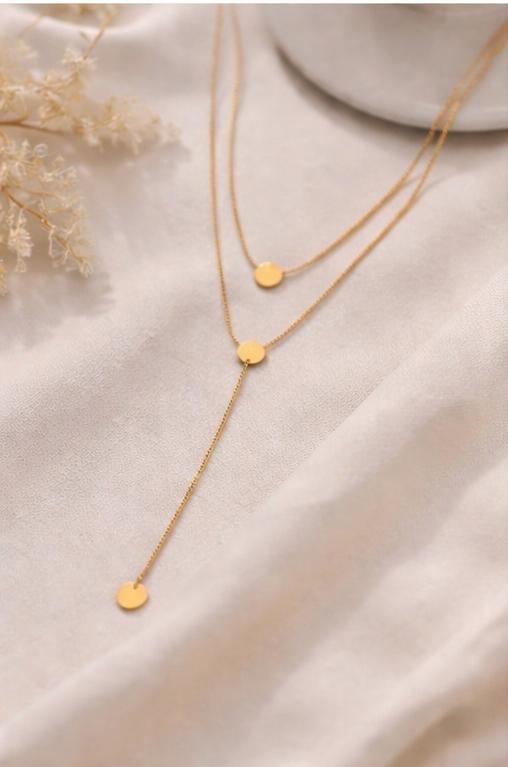 Luna Gold Lariat Necklace