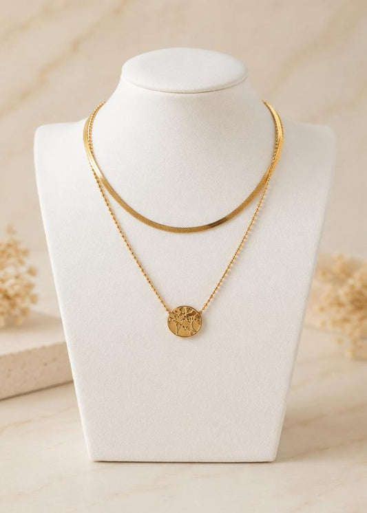 Tree of Life Layered Gold Necklace