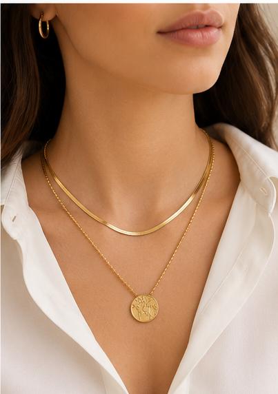 Tree of Life Layered Gold Necklace