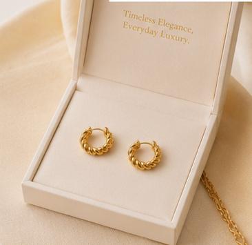 Twisted Gold Hoop Earrings