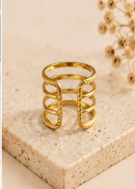 Luxe Multi-Layer Gold Adjustable Ring