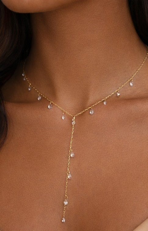 Celeste Crystal Lariat Necklace