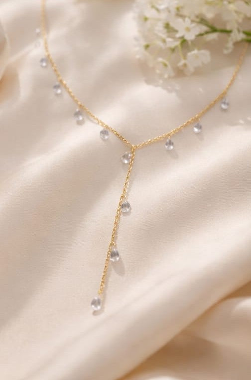 Celeste Crystal Lariat Necklace