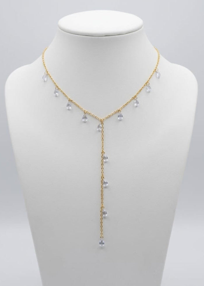Celeste Crystal Lariat Necklace