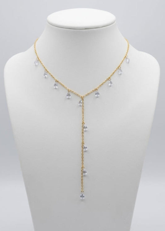 Celeste Crystal Lariat Necklace