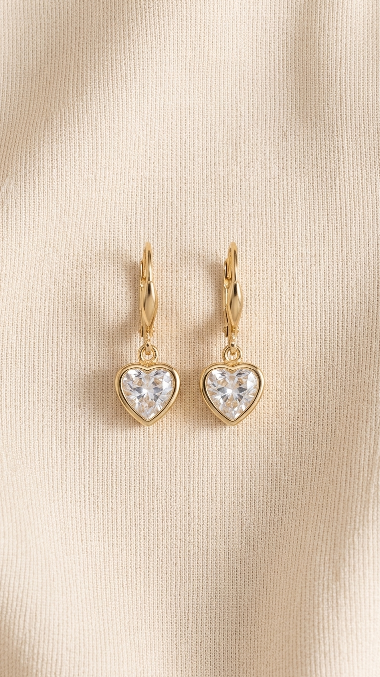 Sweetheart Crystal Drop Earrings