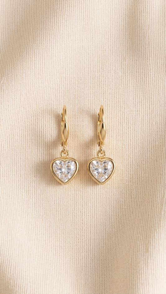 Sweetheart Crystal Drop Earrings