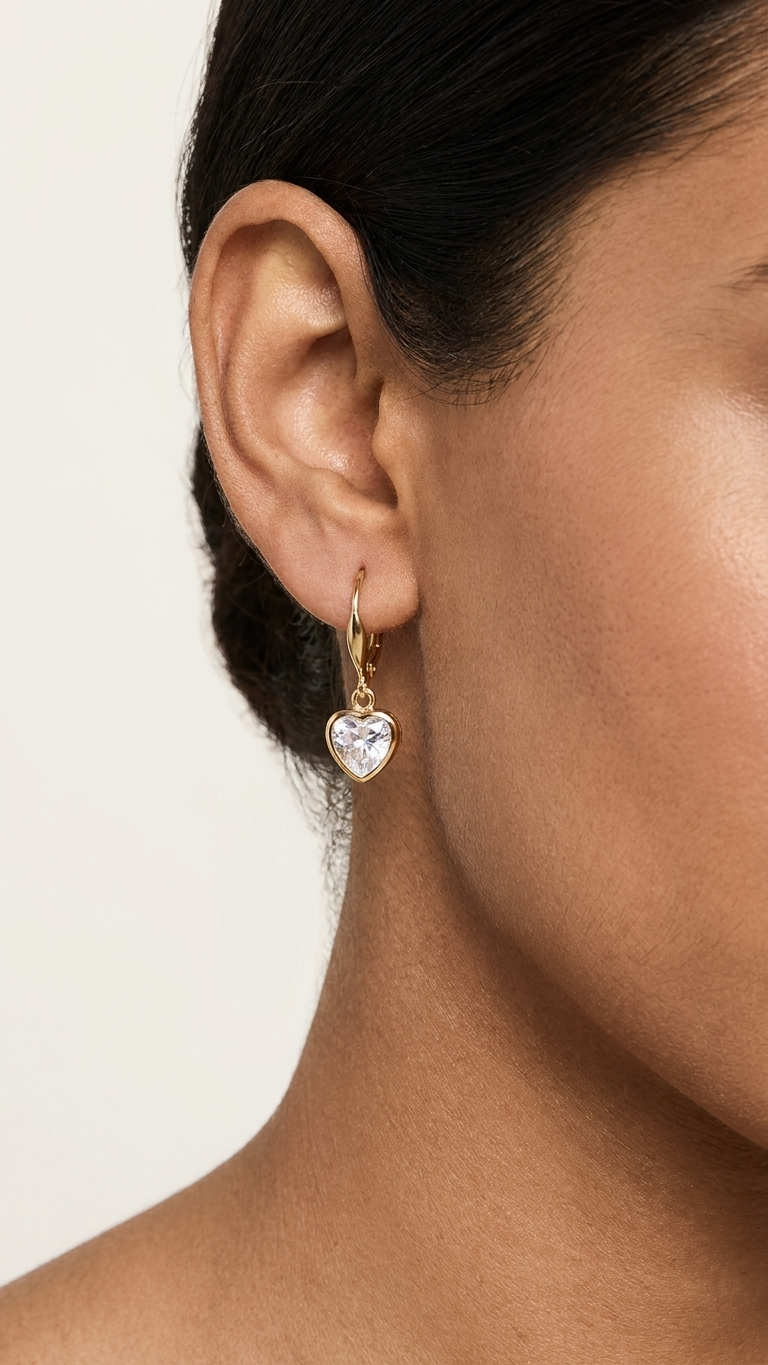 Sweetheart Crystal Drop Earrings