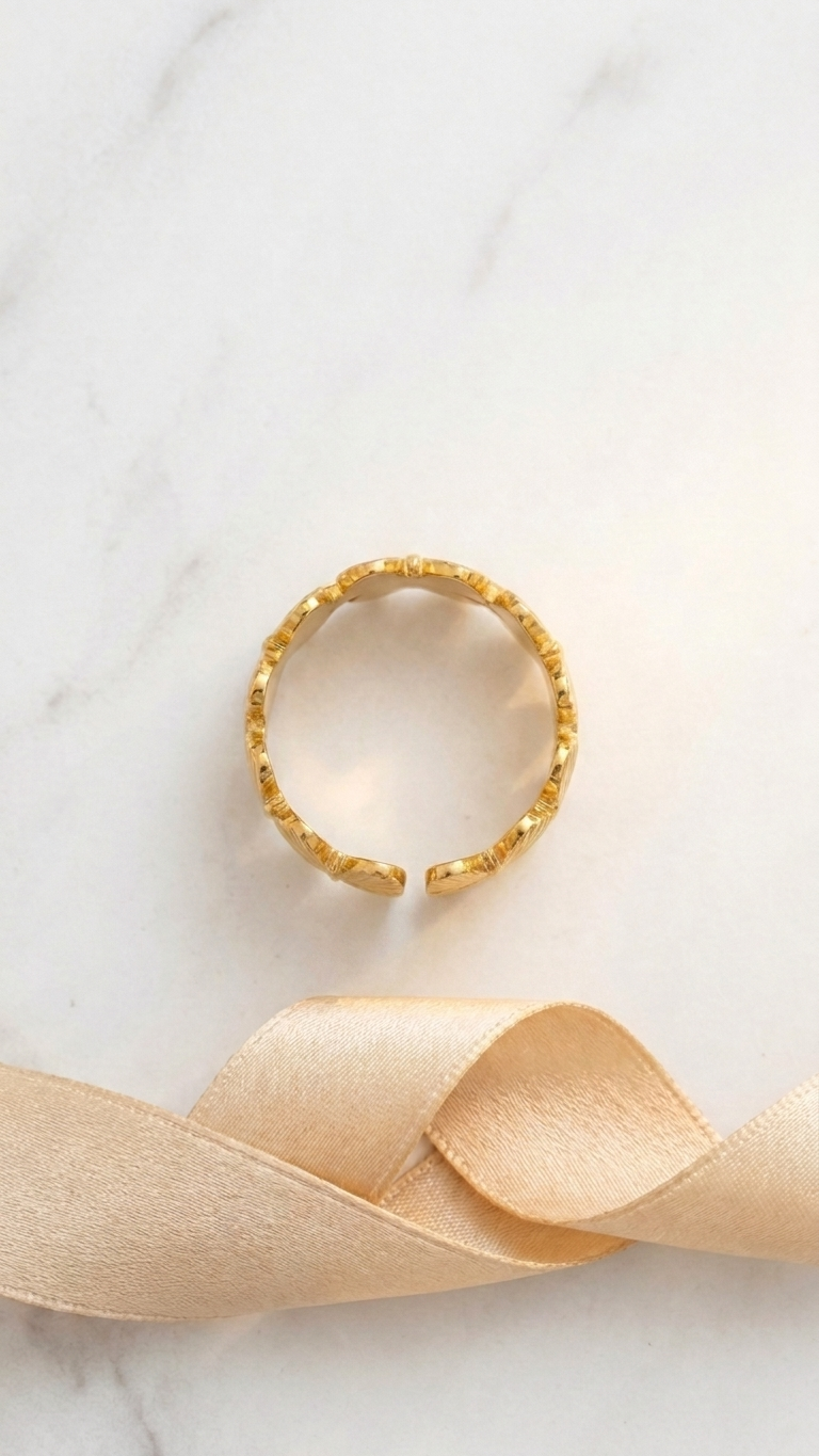 Golden Butterfly Adjustable Ring