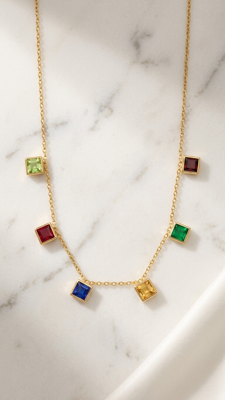 Aurora Rainbow Charm Necklace