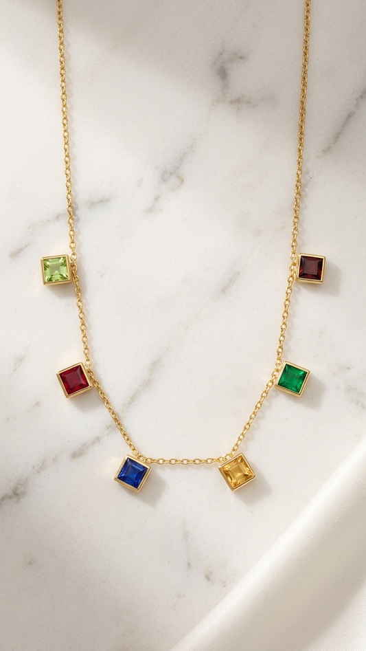 Aurora Rainbow Charm Necklace