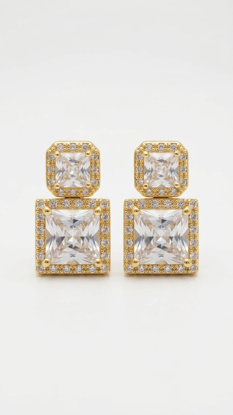 Regal Princess Crystal Drop Earrings