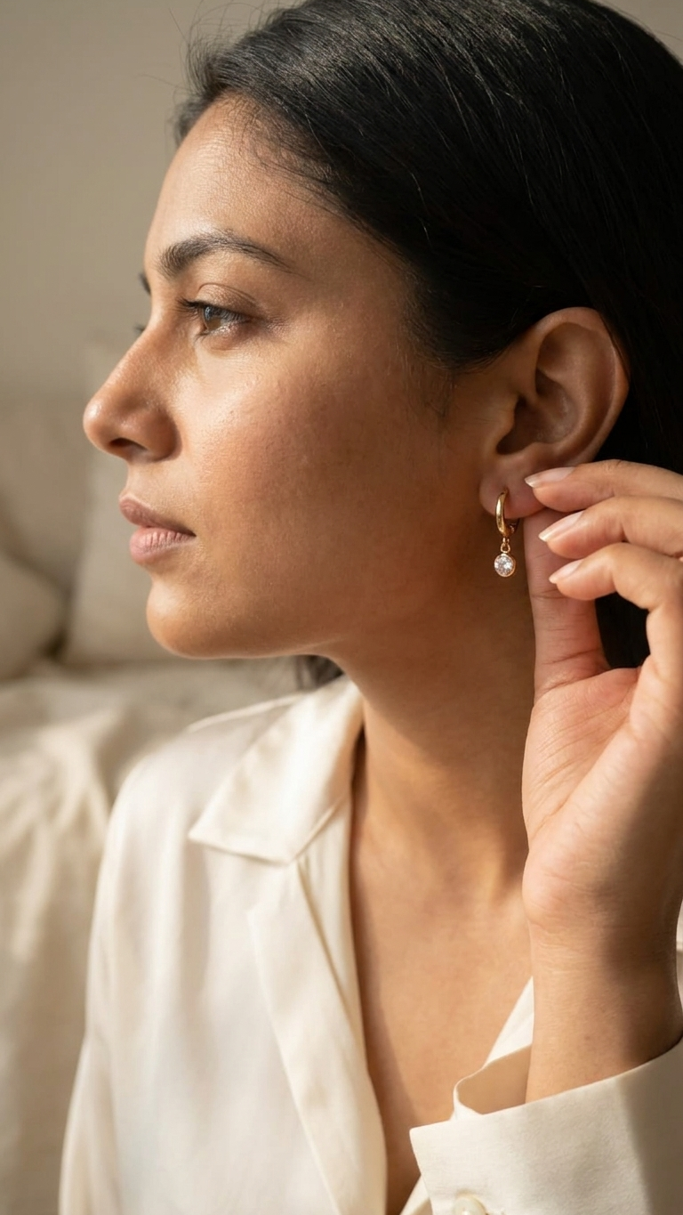 Elara Crystal Huggie Hoop Earrings
