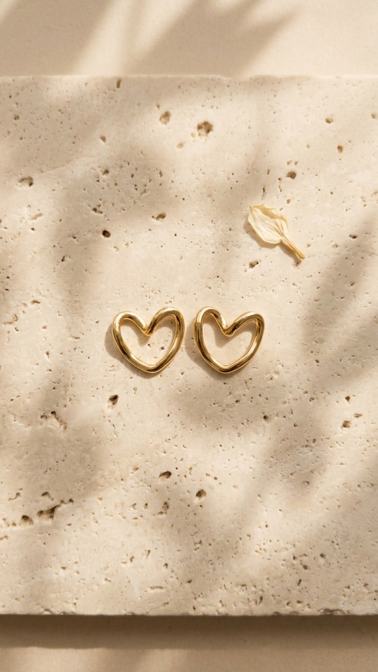 Amour Open Heart Stud Earrings