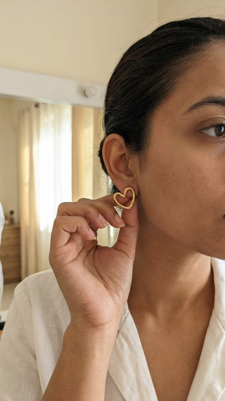 Amour Open Heart Stud Earrings
