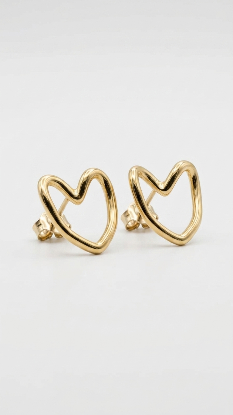 Amour Open Heart Stud Earrings