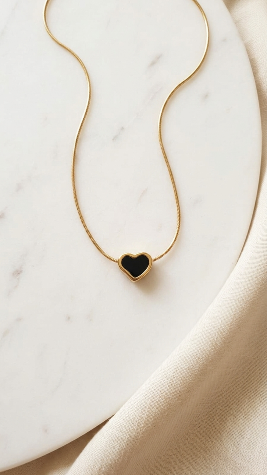 Noir Heart Pendant Necklace