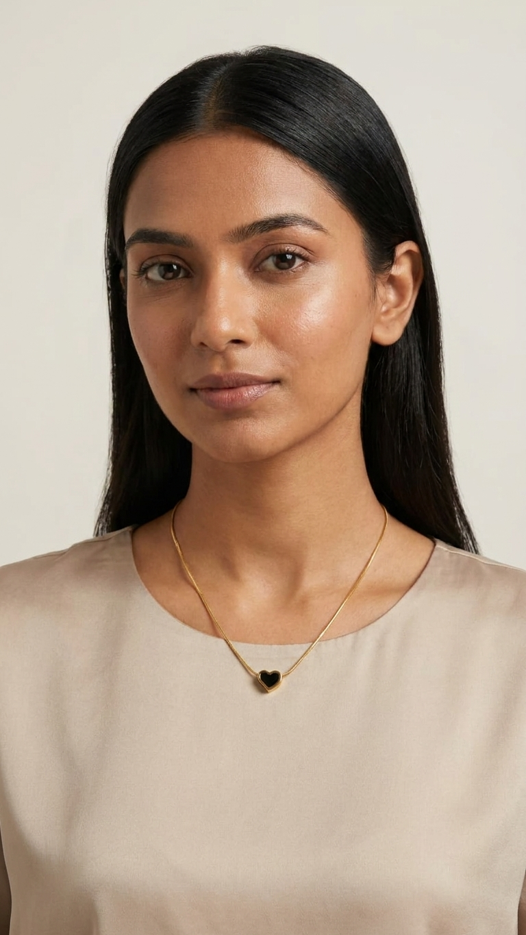 Noir Heart Pendant Necklace