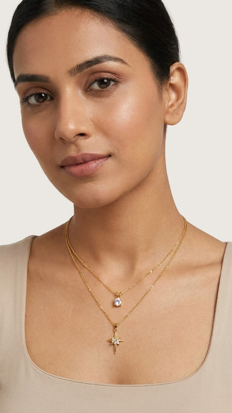 Celestial North Star Layered Necklace