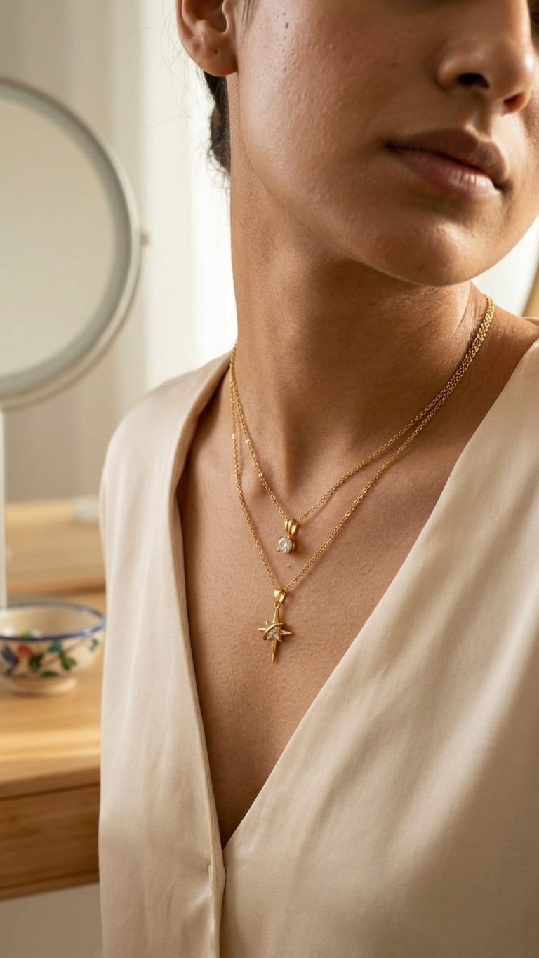 Celestial North Star Layered Necklace
