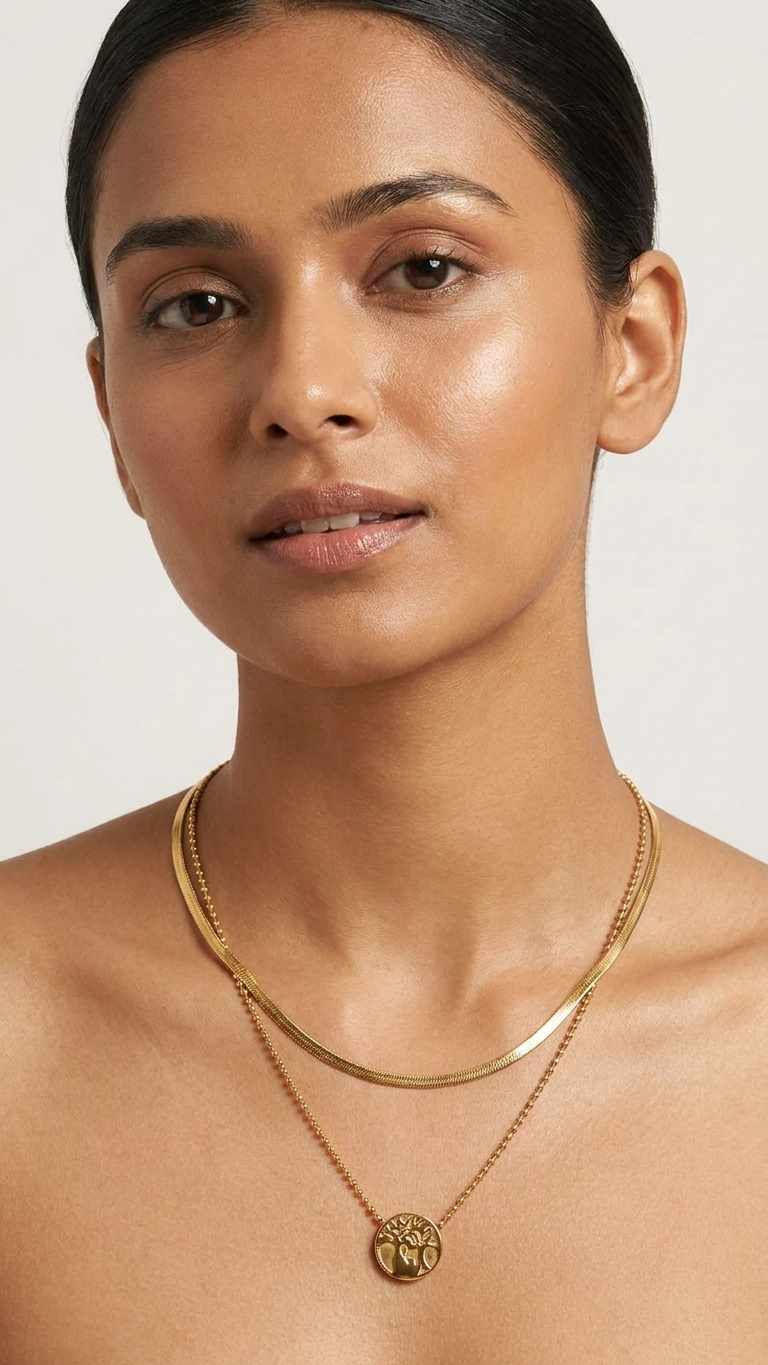 Tree of Life Layered Gold Necklace