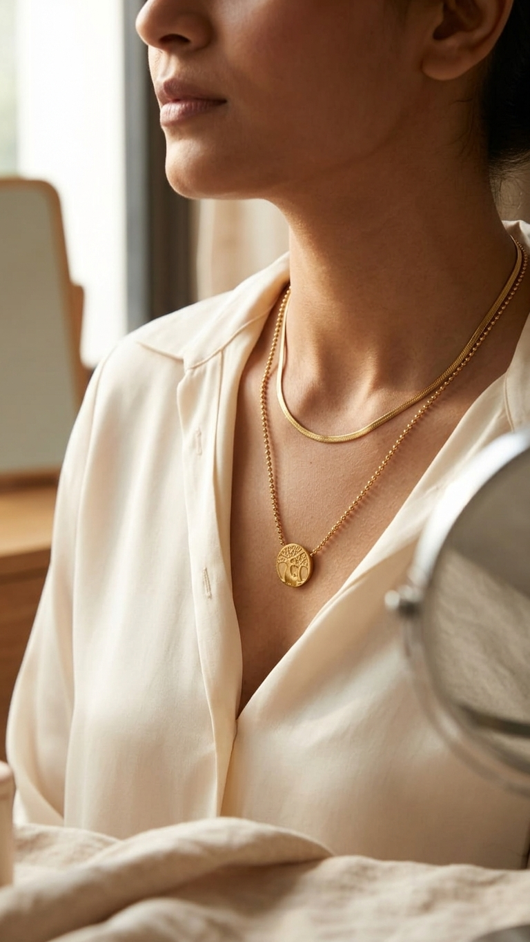 Tree of Life Layered Gold Necklace