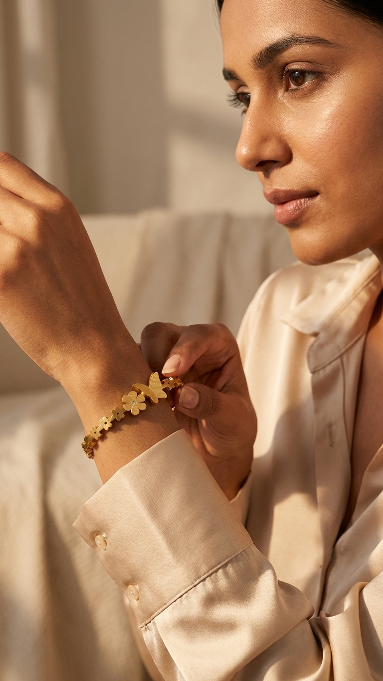 Golden Butterfly Bloom Bracelet