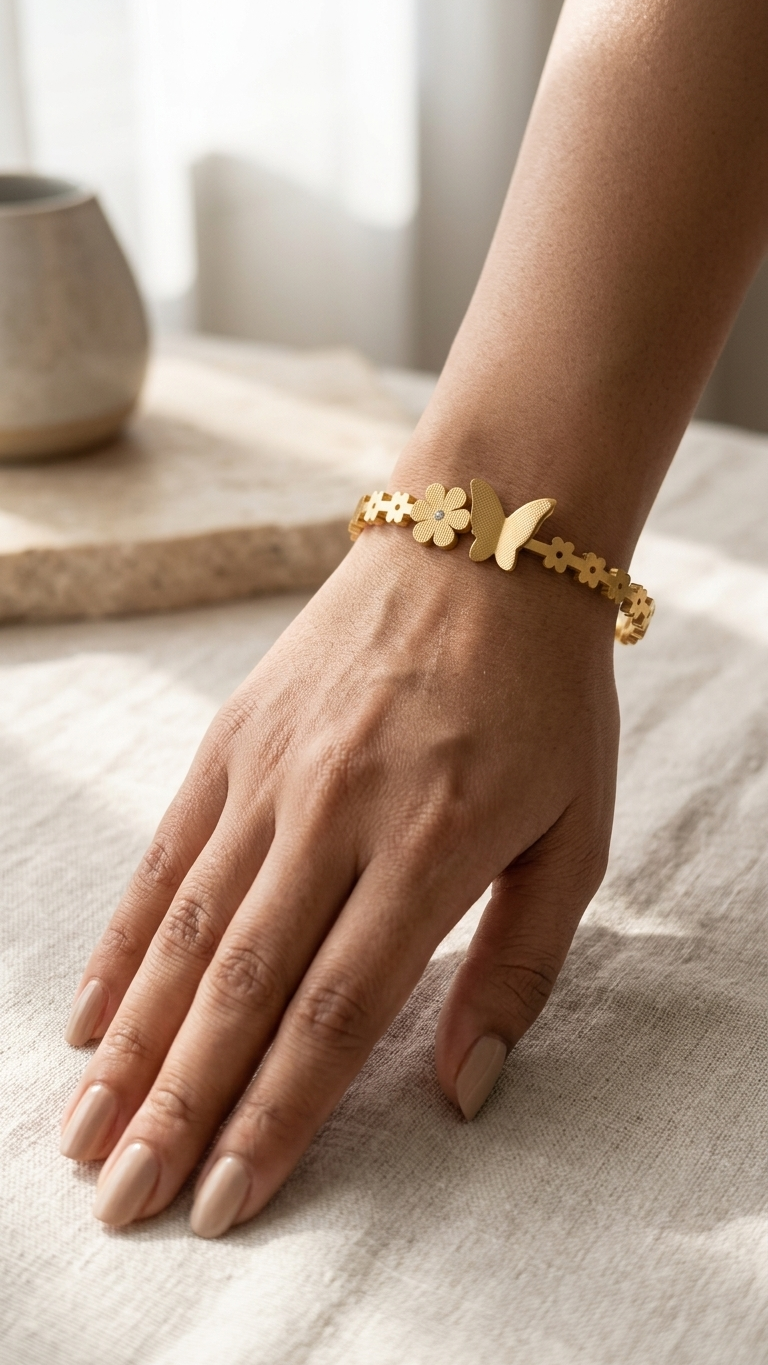 Golden Butterfly Bloom Bracelet