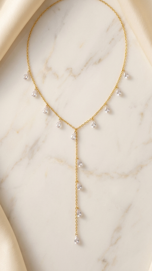 Celeste Crystal Lariat Necklace