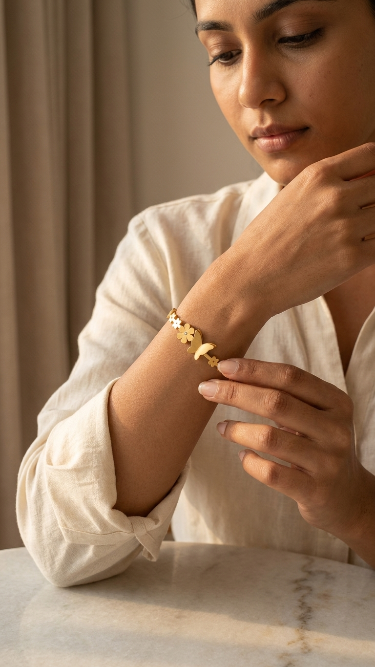 Golden Butterfly Bloom Bracelet
