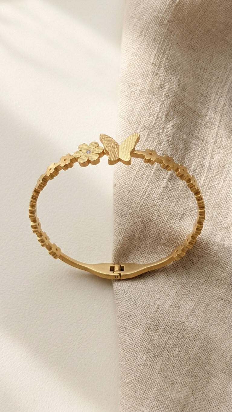 Golden Butterfly Bloom Bracelet