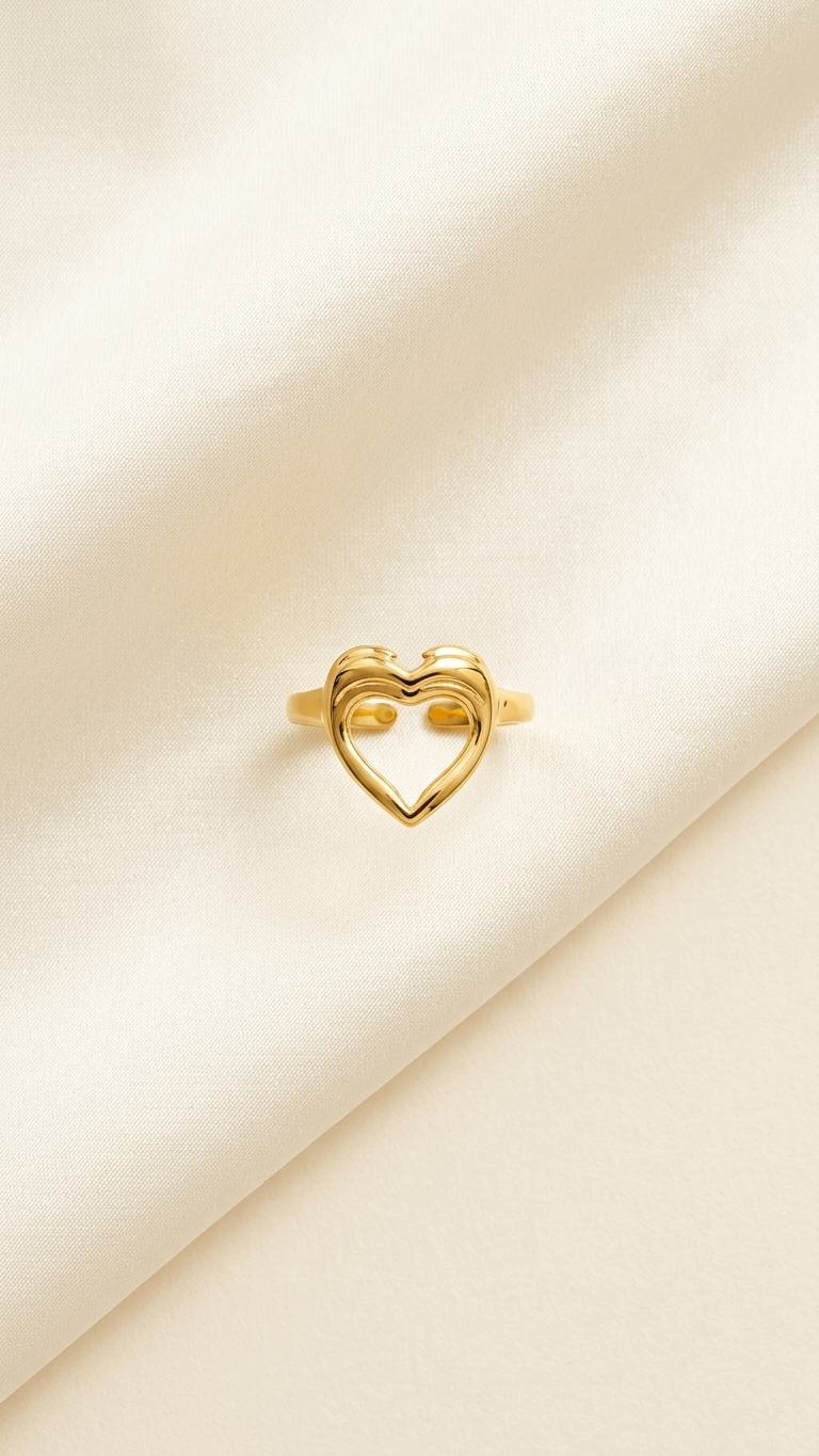 Golden Open Heart Ring