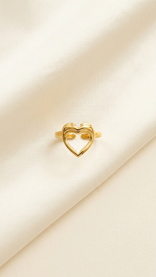 Golden Open Heart Ring