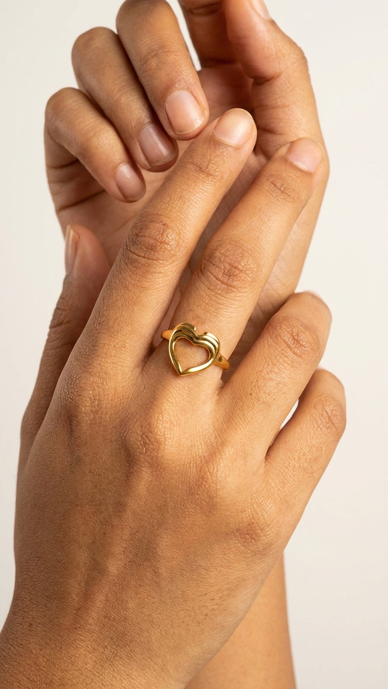 Golden Open Heart Ring