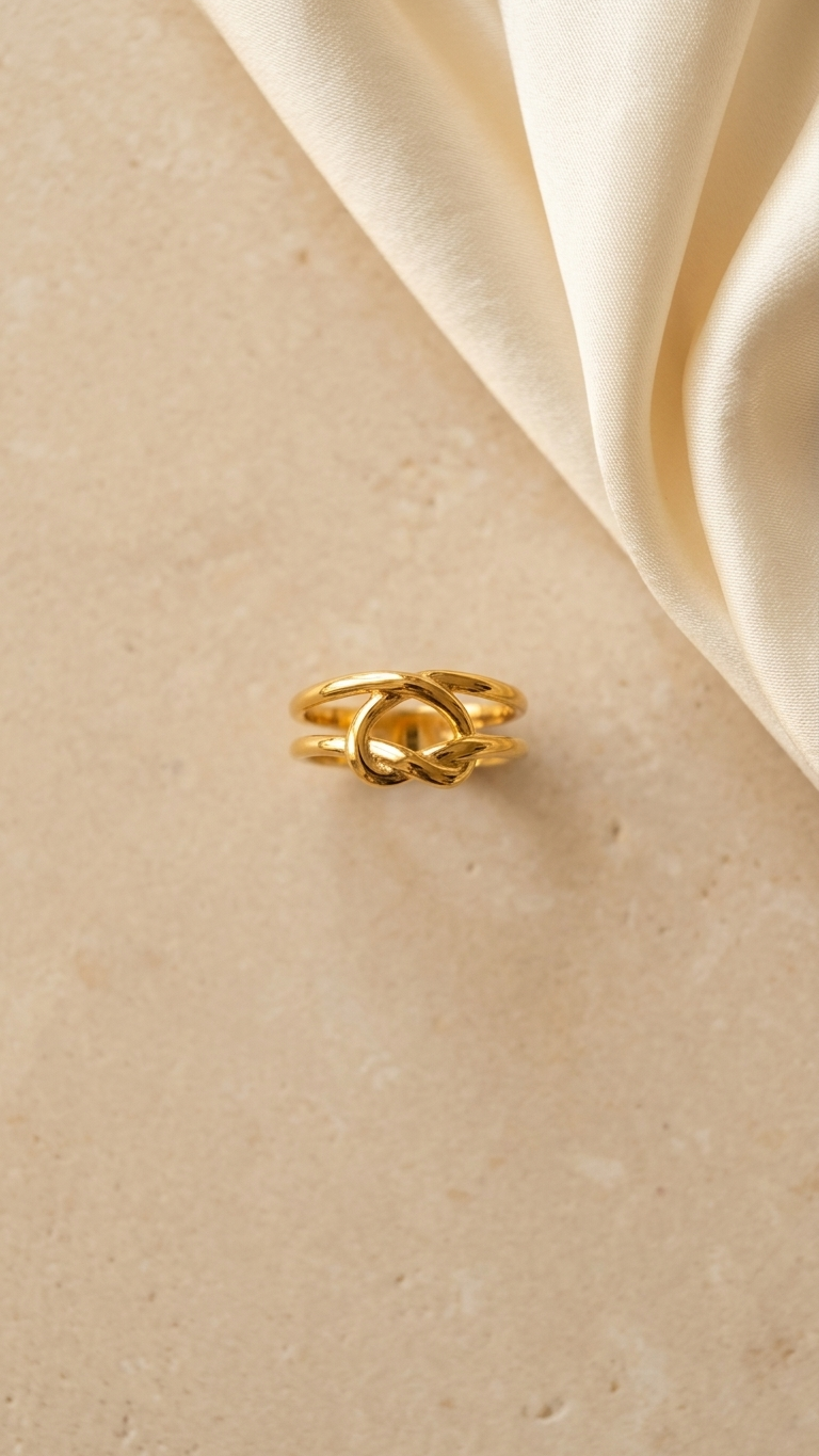Golden Knot Ring