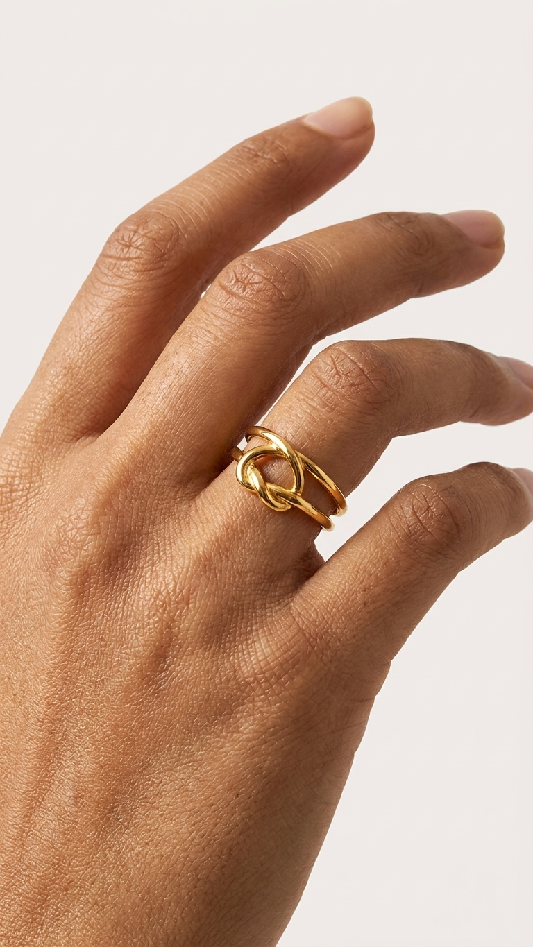 Golden Knot Ring