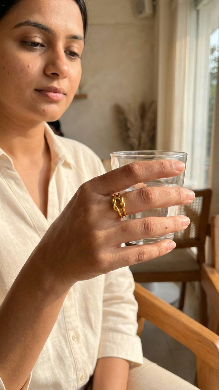 Golden Knot Ring