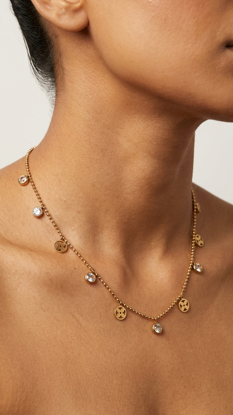 Celeste Crystal Charm Necklace