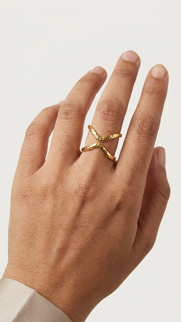 Golden Infinity Twist Ring