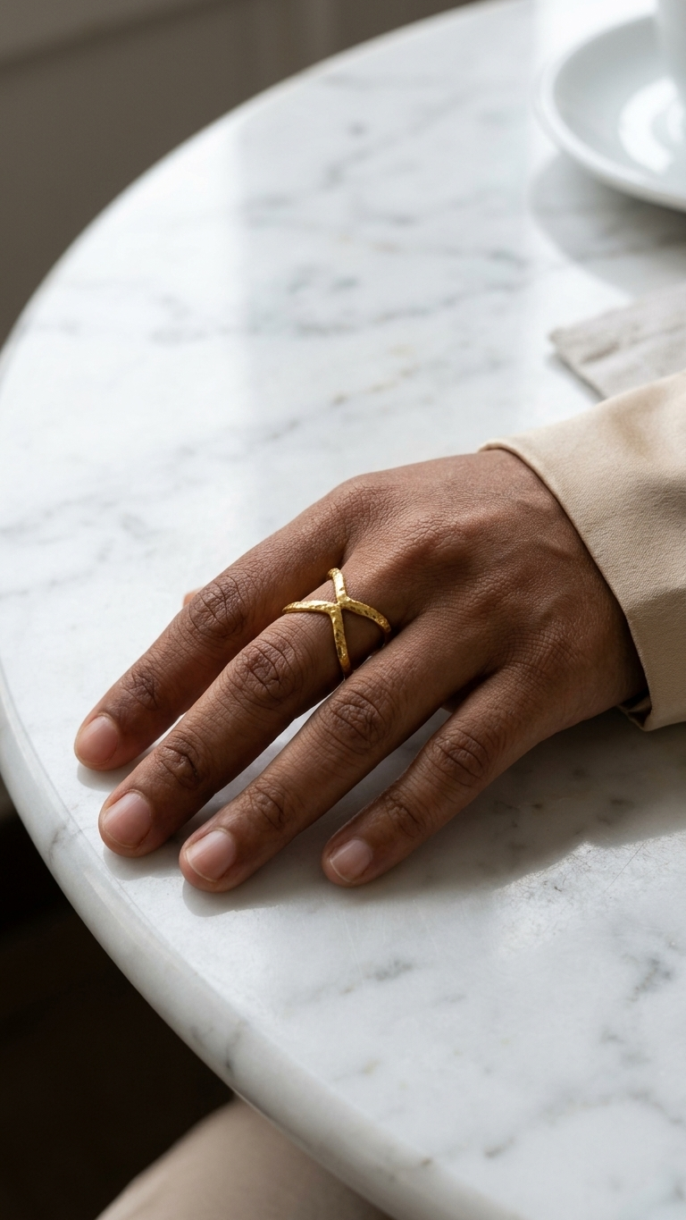 Golden Infinity Twist Ring