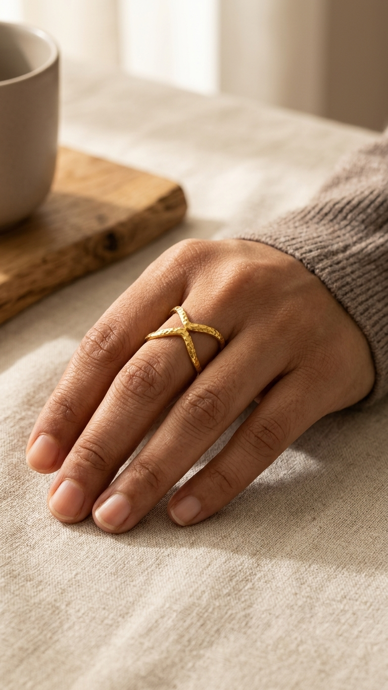 Golden Infinity Twist Ring