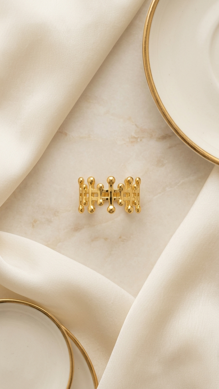 Golden Crown Adjustable Ring