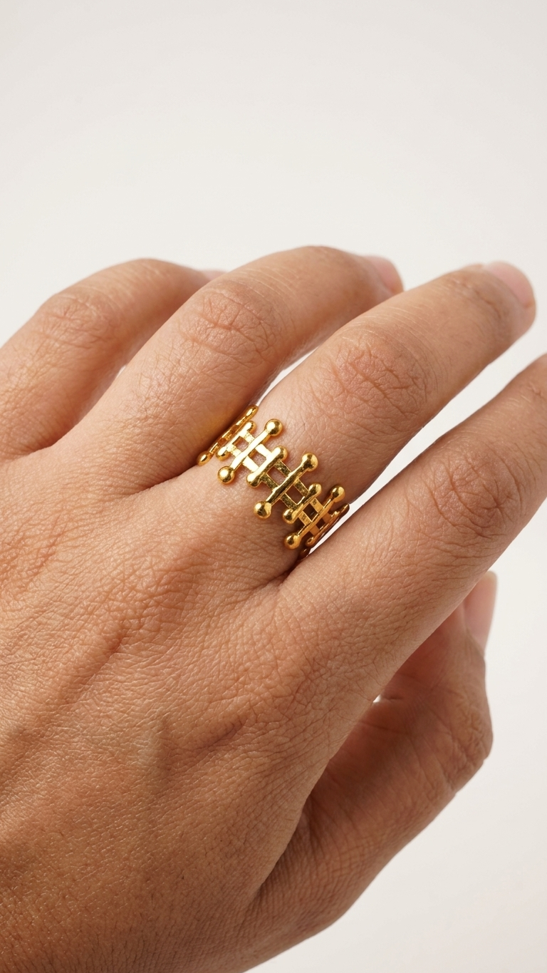 Golden Crown Adjustable Ring