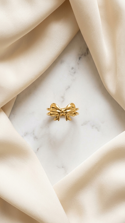 Golden Bow Statement Ring