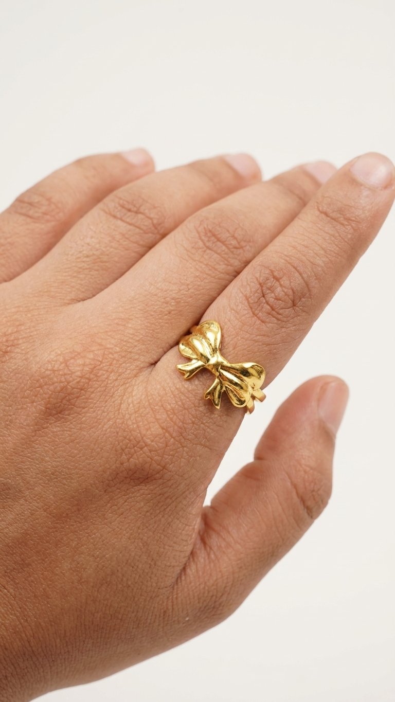 Golden Bow Statement Ring