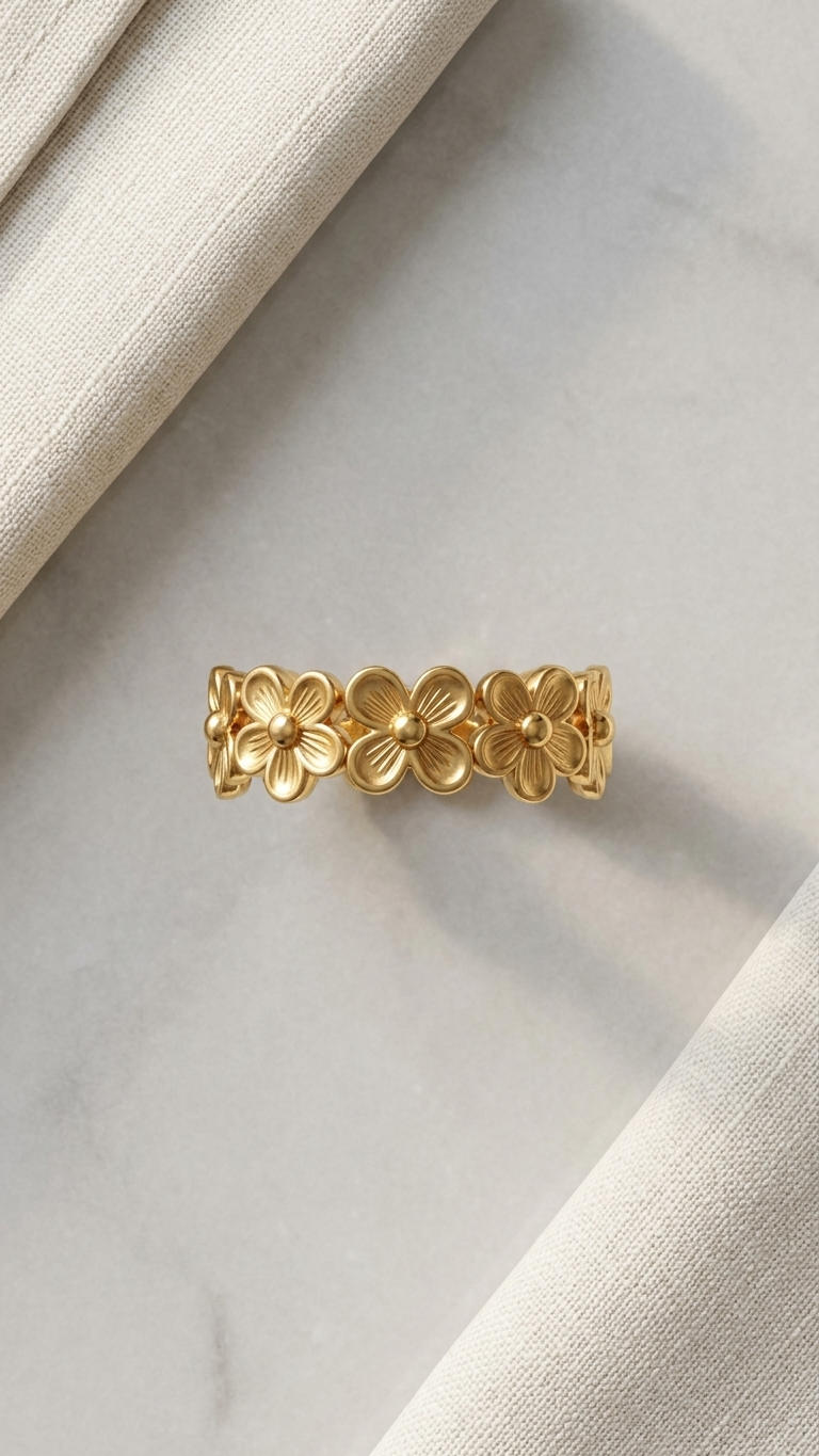 Golden Daisy Adjustable Ring